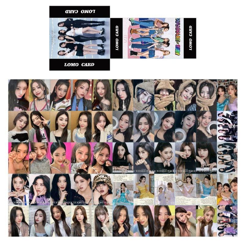 55Pcs/Set Box Kpop All Groups Idols Photo Cards Black Bink Pink Stray Kids Gidle IVE Holographic Photocard Fans Gifts Lomo Card