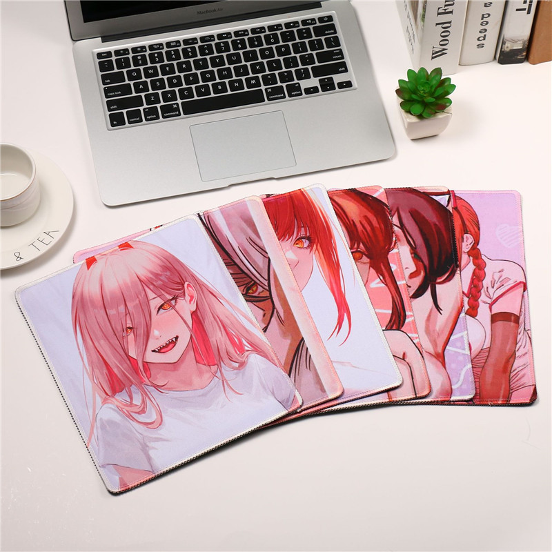 New Cartoon Anime Chainsaw Man Mouse Mat Custom Pink Fashion Mouse Pad 26*21CM