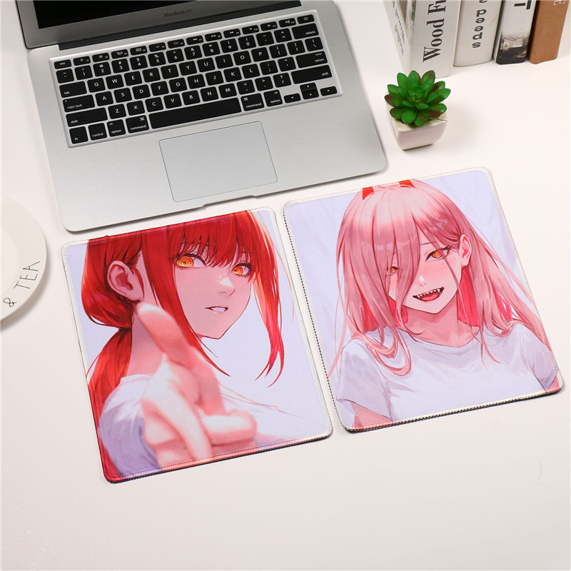 New Cartoon Anime Chainsaw Man Mouse Mat Custom Pink Fashion Mouse Pad 26*21CM