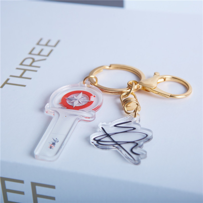 Wholesale Kpop Stray Kids Felix Leeknow Pendant Keychain Charm Transparent Acrylic Lanyard Keychain Products Keychain 6.2cm