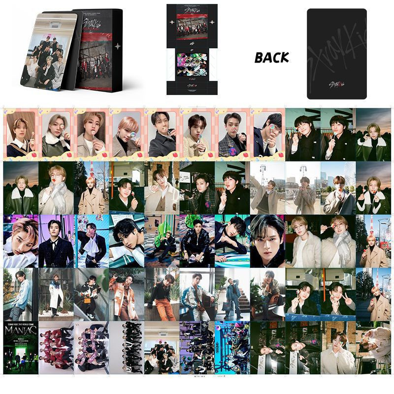 55Pcs/Set Box Kpop All Groups Idols Photo Cards Black Bink Pink Stray Kids Gidle IVE Holographic Photocard Fans Gifts Lomo Card