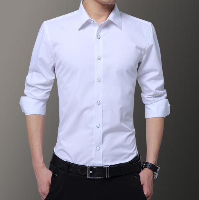 wholesale Long sleeved shirt men's slim fit spring and autumn clothing handsome men's shirt trendy casual formal dress clothes