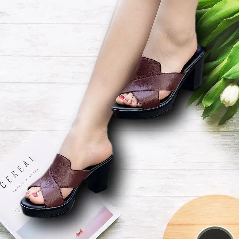 Wholesale large summer fashion new women's sandals and slippers with thick heels and high heels for women's casual sandals