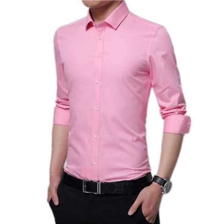 wholesale Long sleeved shirt men's slim fit spring and autumn clothing handsome men's shirt trendy casual formal dress clothes