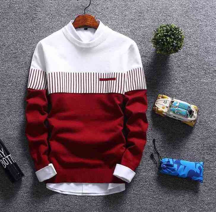 New sweater  fashion striped thin sweater Korean trend men's wholesale pullover men's sweater