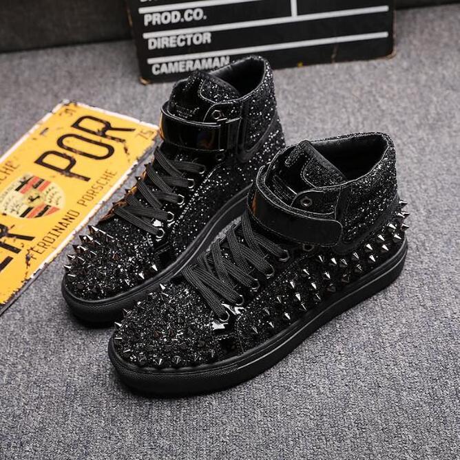 high quality Men's Personality Fashion high sneakers Men Casual Sneakers For Student Back To School