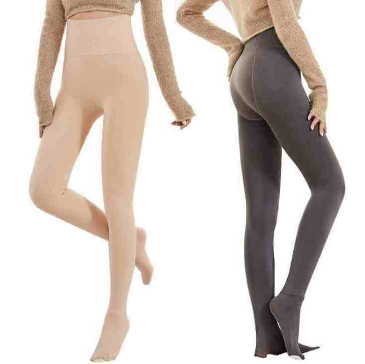 Autumn and winter warm one-piece pants high waist abdomen nylon micro-pressure pantyhose to increase hips foot pants