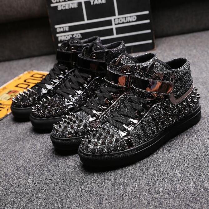 high quality Men's Personality Fashion high sneakers Men Casual Sneakers For Student Back To School