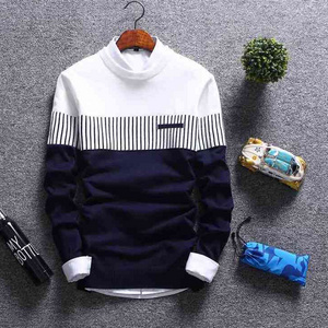 New sweater  fashion striped thin sweater Korean trend men's wholesale pullover men's sweater