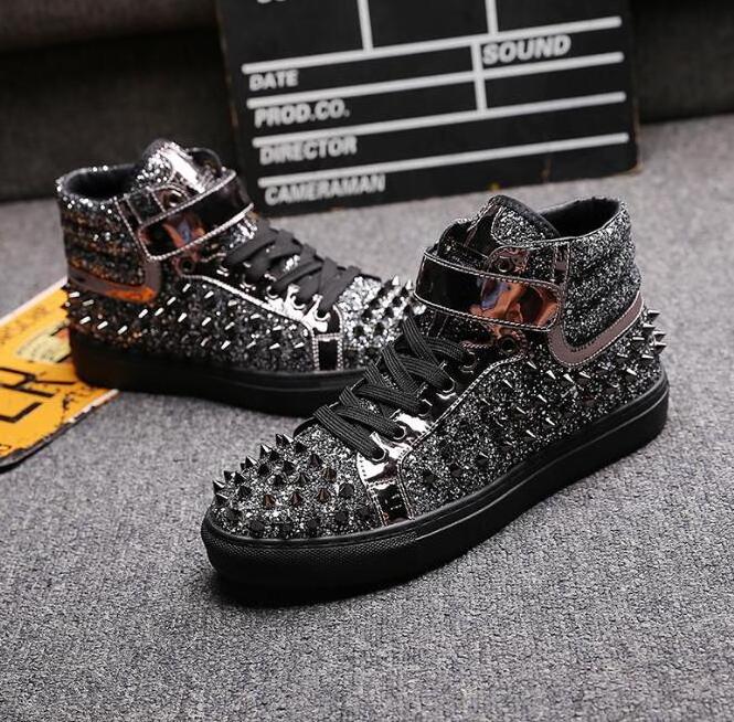 high quality Men's Personality Fashion high sneakers Men Casual Sneakers For Student Back To School