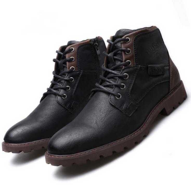 men's large size zipper short boots men's shoes autumn and winter high retro desert tooling boots