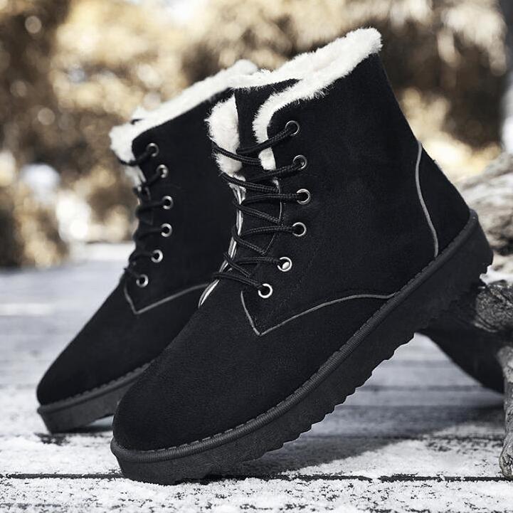 Winter men's shoes cotton shoes high-top plus velvet thick warm boots men Korean version of the trend of snow boots