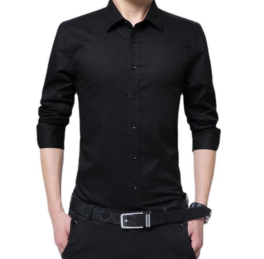 wholesale Long sleeved shirt men's slim fit spring and autumn clothing handsome men's shirt trendy casual formal dress clothes