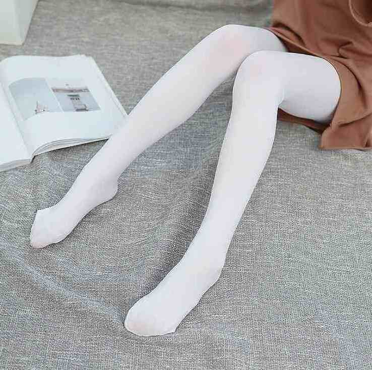 Spring and Autumn thin 80D ballet children's pantyhose High-elastic velvet girls leggings white dance socks