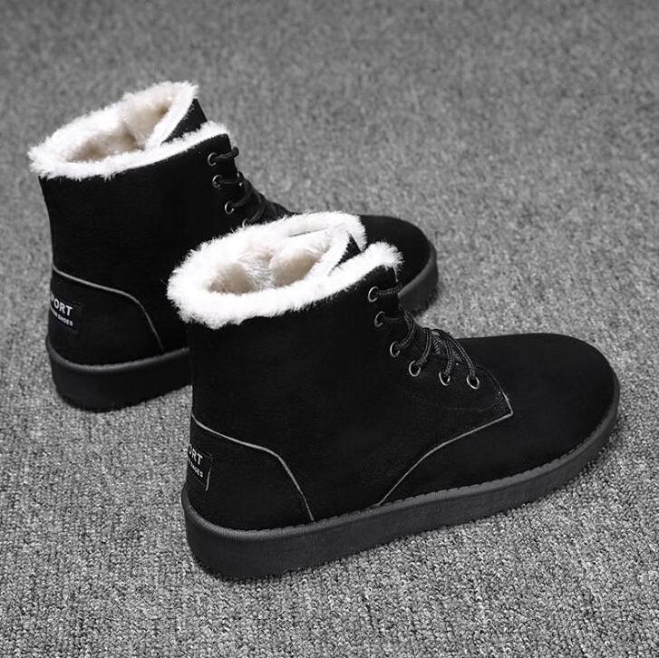 Winter men's shoes cotton shoes high-top plus velvet thick warm boots men Korean version of the trend of snow boots