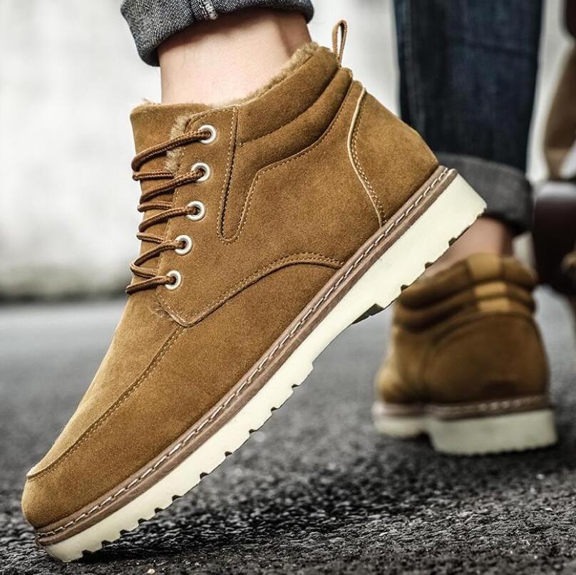 Men's shoes new winter style plush and thick high top cotton shoes men's outdoor anti slip work clothes cotton boots