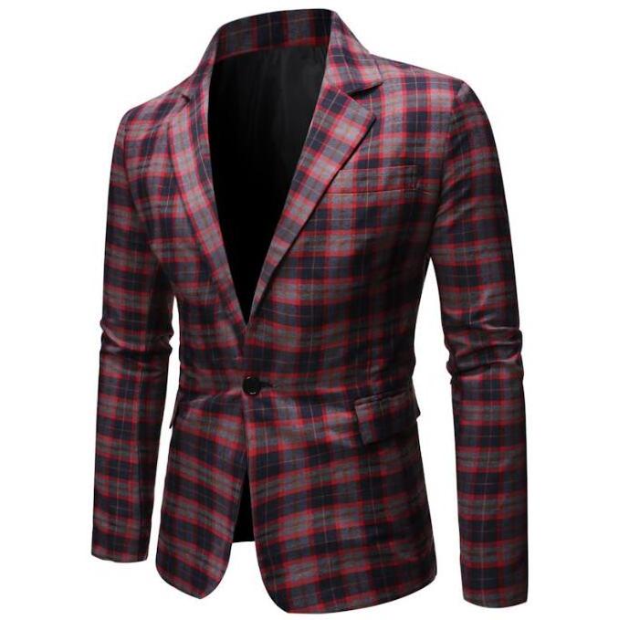 men's jacket new men plaid suits top coats wholesale Business Jacket Casual Dress Suit Coat Mens Suits Blazer