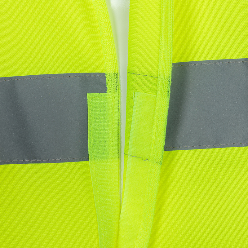 Custom Wholesale Polyester Fabric Jacket Construction Engineer Signal Yellow Orange High Visible Reflective Safety Vest