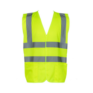 Custom Wholesale Polyester Fabric Jacket Construction Engineer Signal Yellow Orange High Visible Reflective Safety Vest