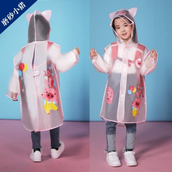 Wholesale colorful light reusable EVA cartoon waterproof children raincoat