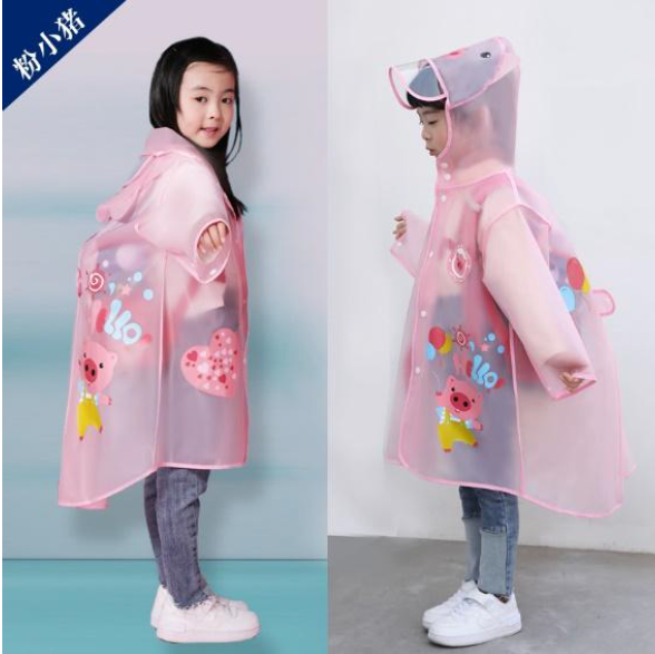 Wholesale colorful light reusable EVA cartoon waterproof children raincoat