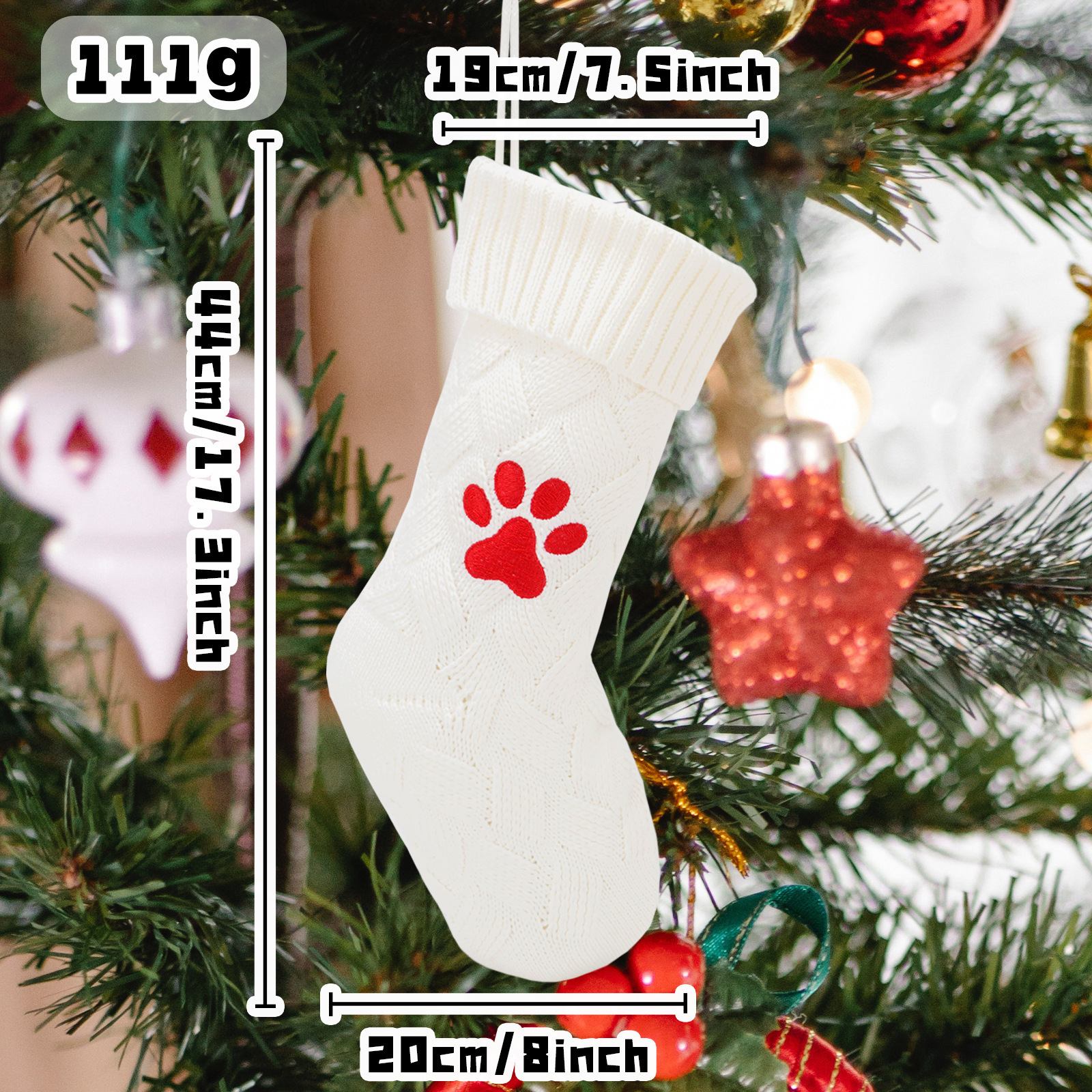 New Cat and Dog Christmas Knitted Socks Christmas Gift Bag Home Decoration Christmas Stockings