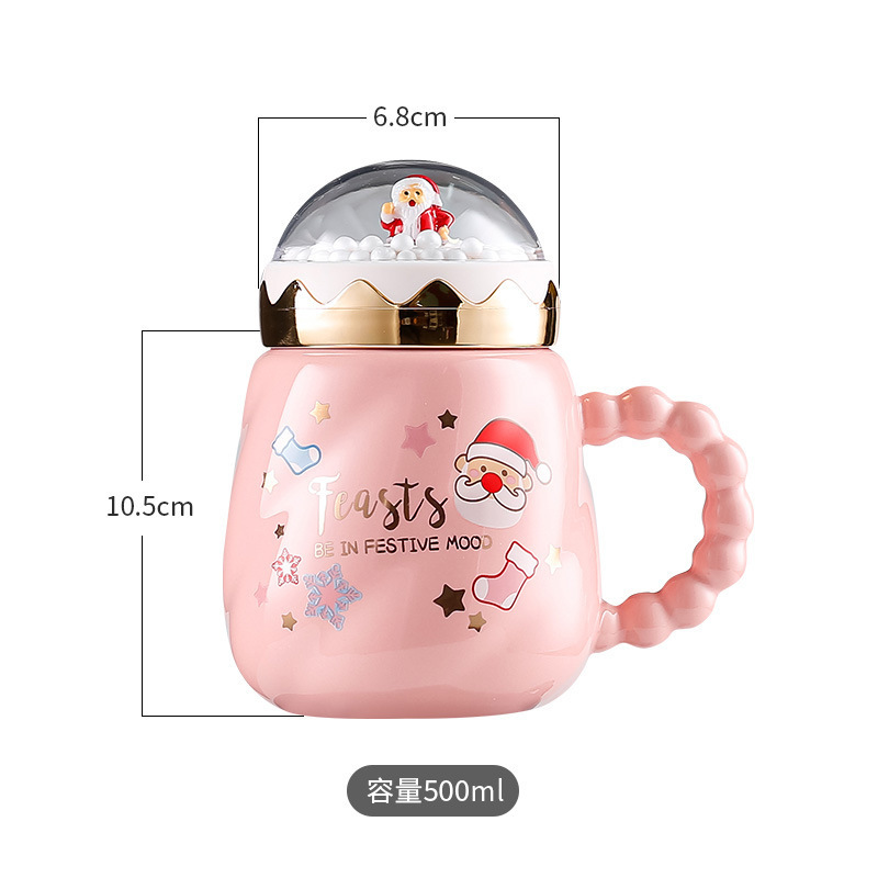 Christmas Gifts 2024 Ceramic Mug Christmas Tree Cup Tea Porcelain Luxury Coffee Xmas Mugs with Mirror Cover