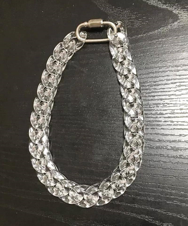 Lock Clear Chain Men Fashion Jewelry Gift Choker Clear Hip Hop Stainless Steel Best-selling Summer Acrylic Necklace for Women