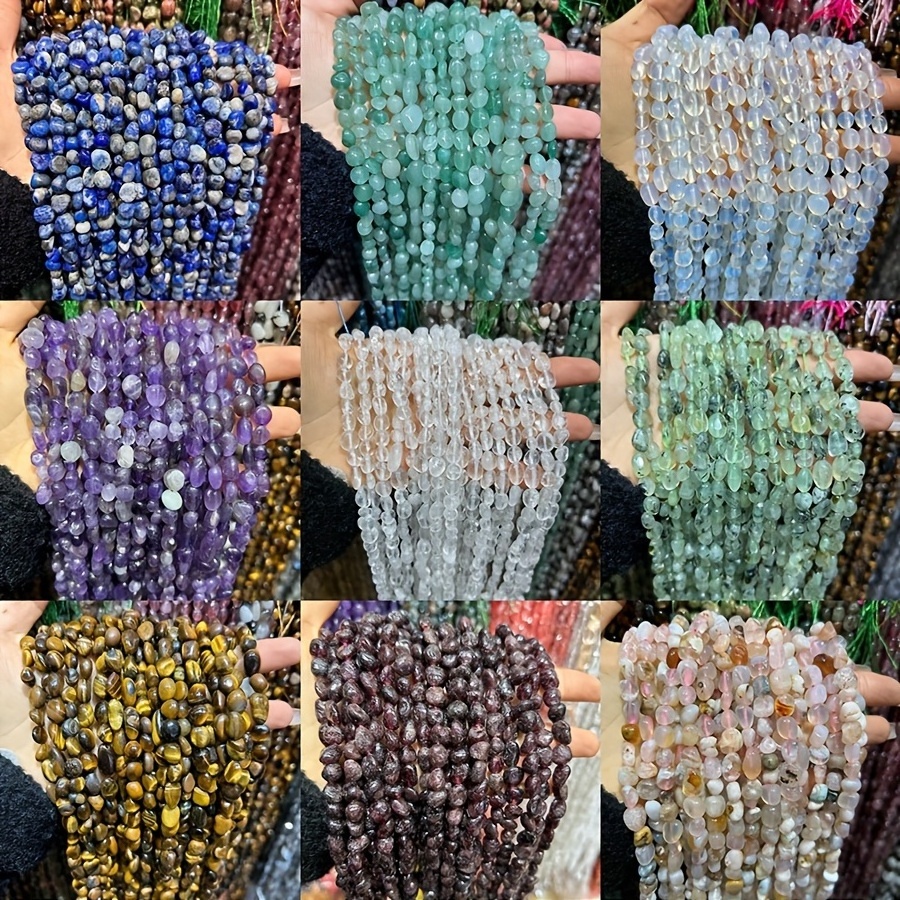 6*8mm DIY Irregular Shape Smooth Raw Beads Natural  Crystal gravels Loose Gemstone Tumble Chips Stones Beads for Jewelry Making