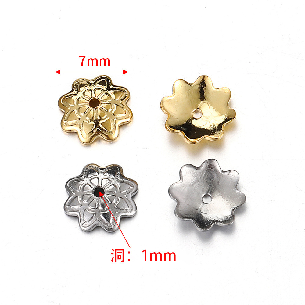 Stainless steel gold spacer beads for jewelry accessory making petal flower beads round DIY hand make spacer