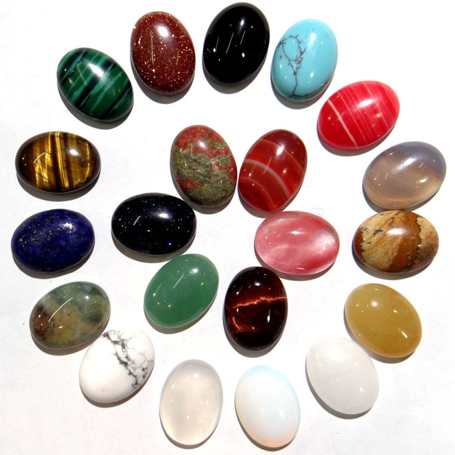 10*14mm 12*16mm 13*18mm 15*20mm 18*25mm crystal natural stone Oval ring face stone cabochon gemstone for DIY jewelry making