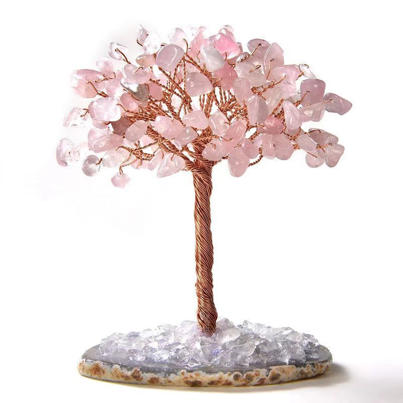 Natural Stone Crystal Tree of Life Hand Made Lucky Crystal Fortune Tree For Christmas Decoration Crystal Craft Ornaments