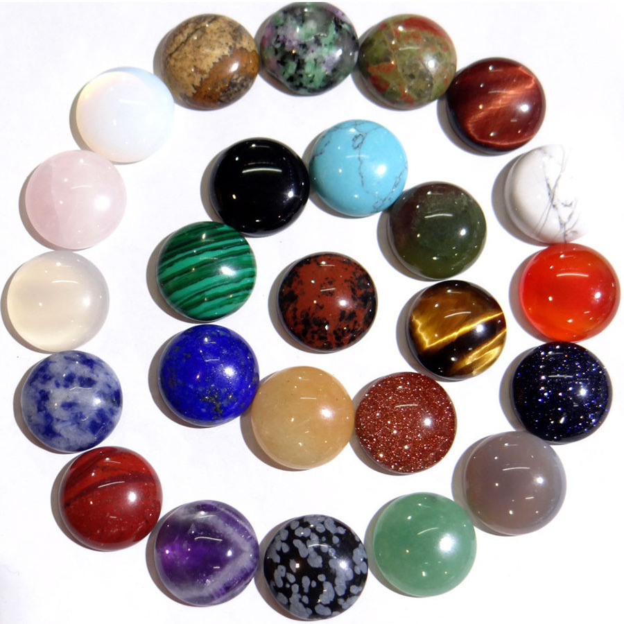 4/6/8/10/12/14/16/18/20/25mm crystal natural stone round ring face stone cabochon gemstone for DIY jewelry making