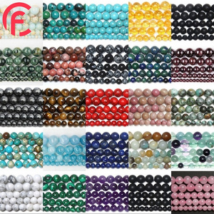 Wholesale Natural Stone Round Loose Beads Crystal Healing Gemstone Amethyst Rose Quartz Lapis Agate Turquoise Loose Stone Beads