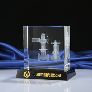 WZ factory wholesale Promotion crystal k9 cube customized beautiful 3d laser cut crystal rose cube with Black Base