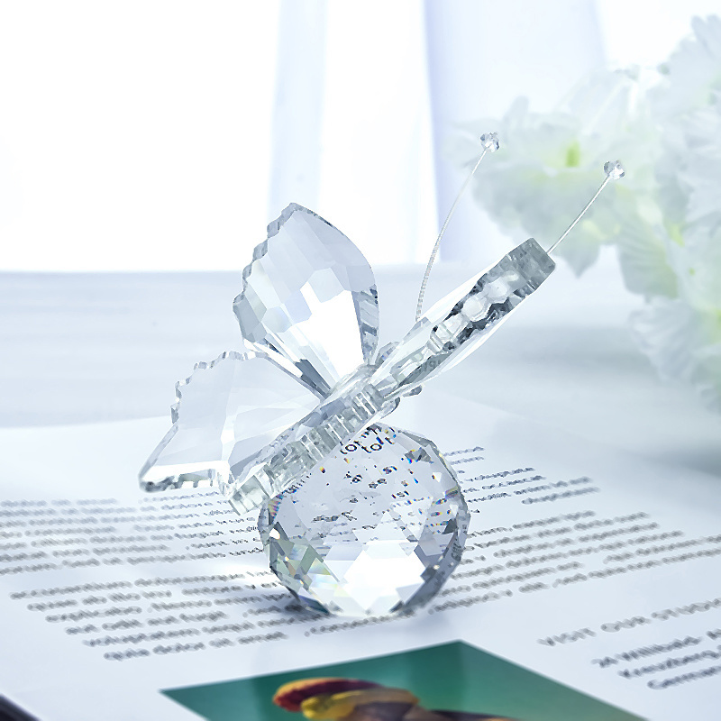 Pujiang Super Quality Crystal  Butterfly Model crystal butterfly handmade crafts paperweight for Wedding Gift