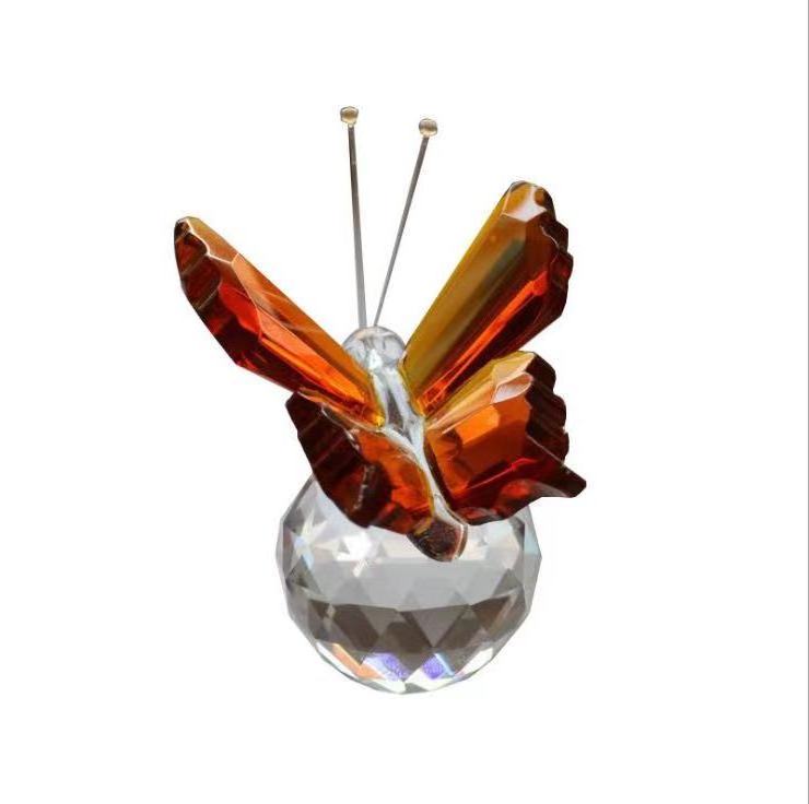 Wholesale Small beautiful butterfly crystal purple wedding favors Butterfly Figurine paperweight for wedding gifts