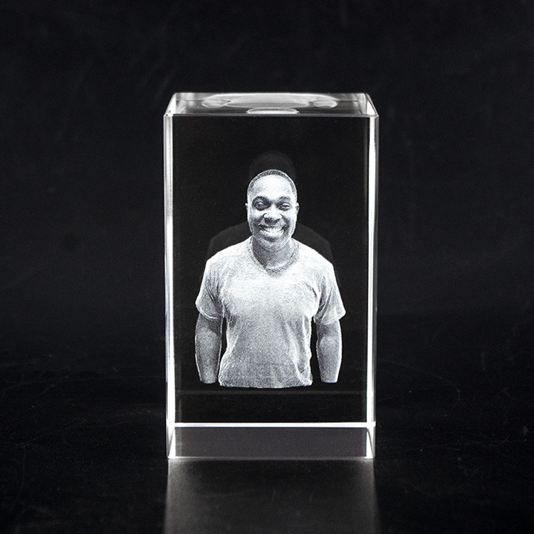 wholesale high quality k9 blank glass cube crystal photo frame custom laser engraved 3d photo crystal cube for Souvenir gift