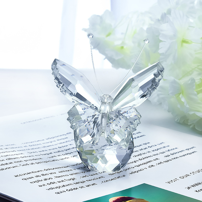 Pujiang Super Quality Crystal  Butterfly Model crystal butterfly handmade crafts paperweight for Wedding Gift