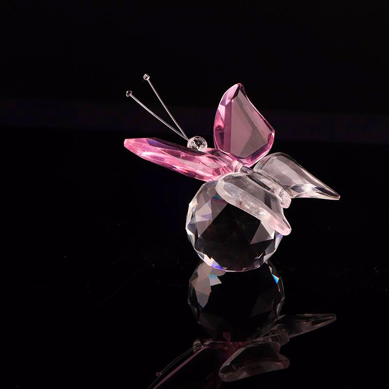 WZ beautiful butterfly crystal purple wedding favors Butterfly Figurine Ccystal paperweight for wedding gifts