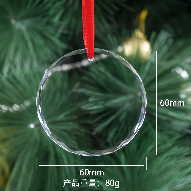 Guangzhou wholesale K9 Crystal Christmas Ornament custom clear Glass christmas tree hanging decoration ornaments