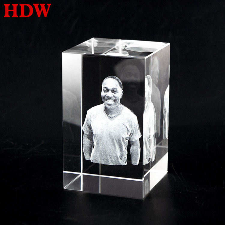 wholesale high quality k9 blank glass cube crystal photo frame custom laser engraved 3d photo crystal cube for Souvenir gift