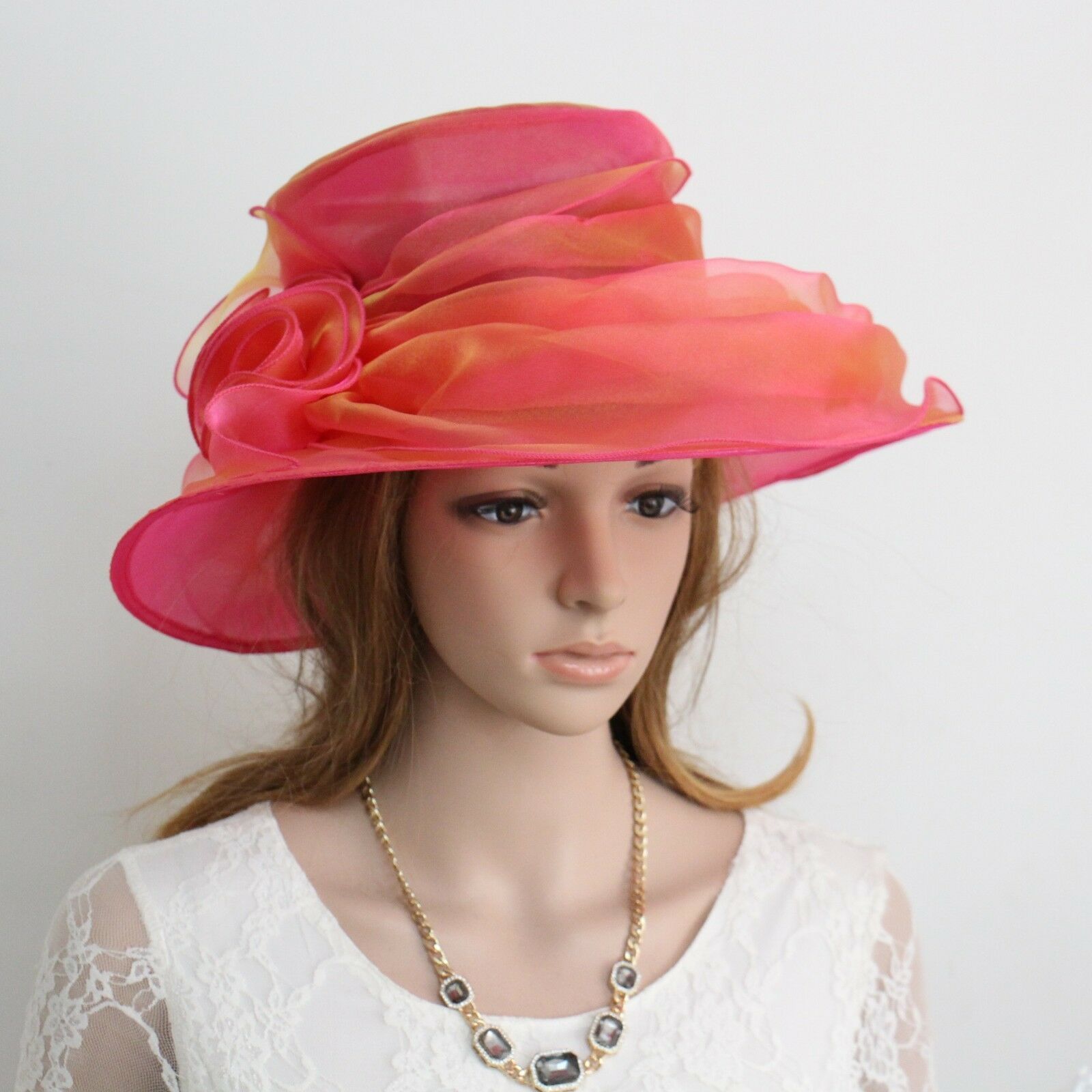 New Church Kentucky Derby Wedding  Party Organza Dress Hat wedding hats for women W2764