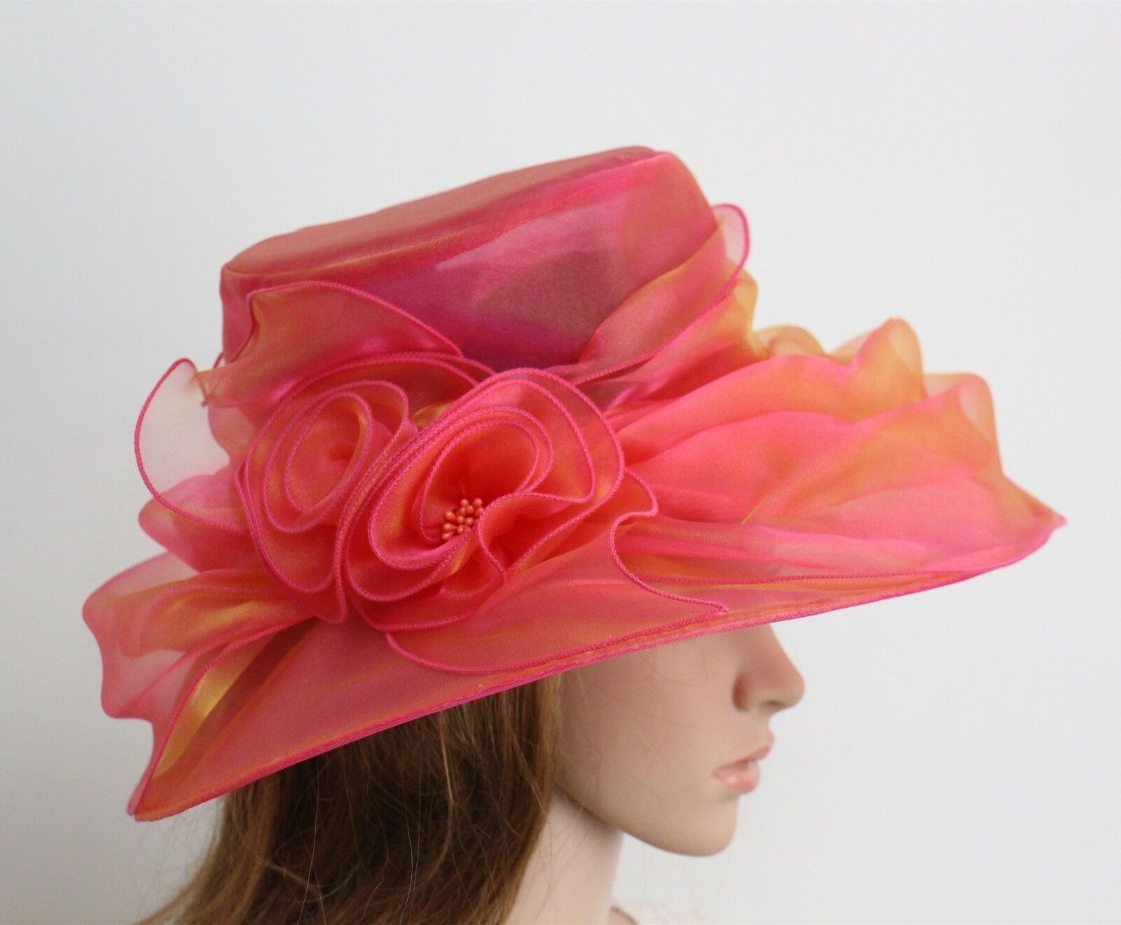 New Church Kentucky Derby Wedding  Party Organza Dress Hat wedding hats for women W2764