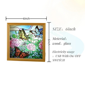 Stained Glass Crystal Night Light: Eco-Friendly USB-Powered Ambient Lamp photo frame light