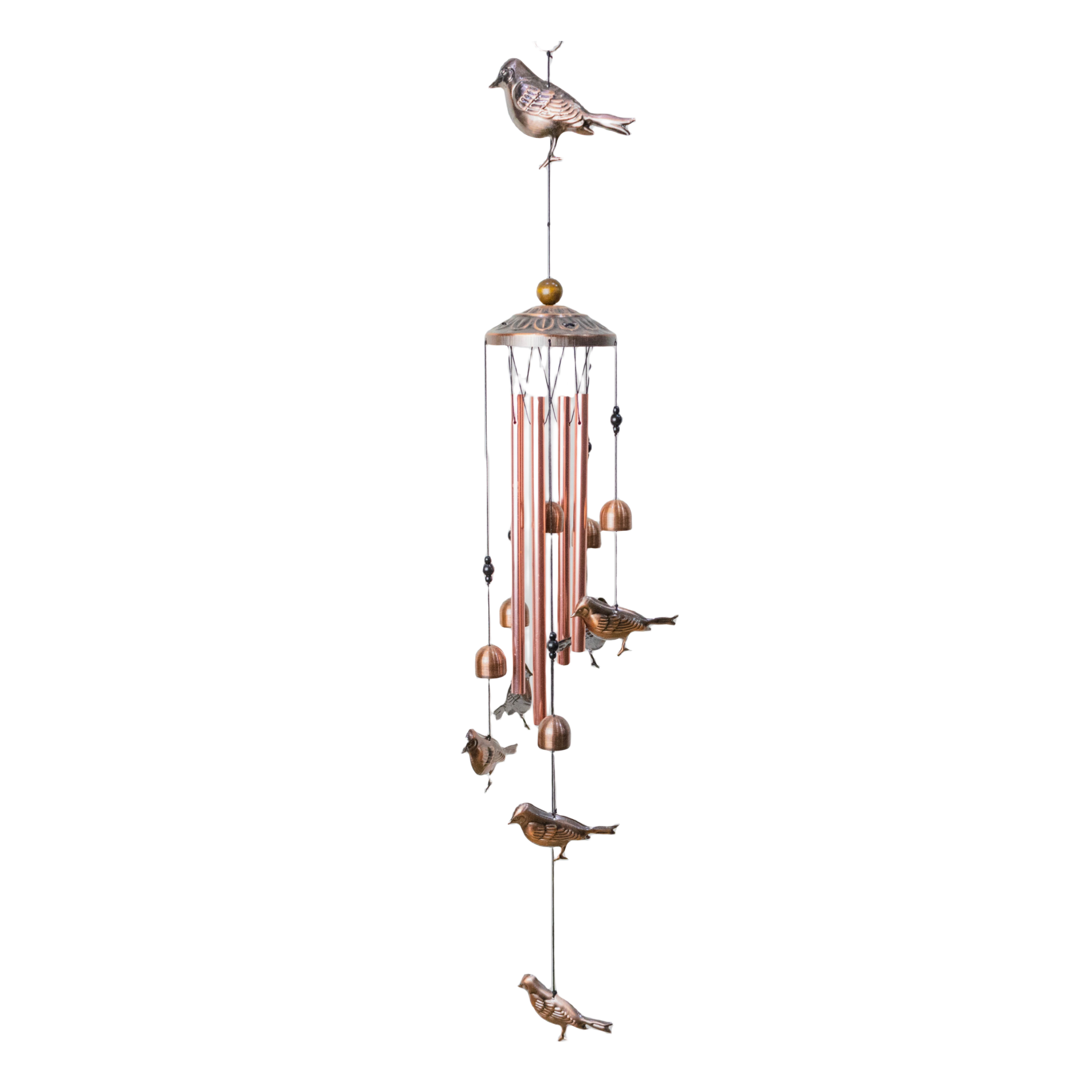 Copper wind chimes for Copper Birds outdoor hanging garden ornaments memorial wind chimes handmade