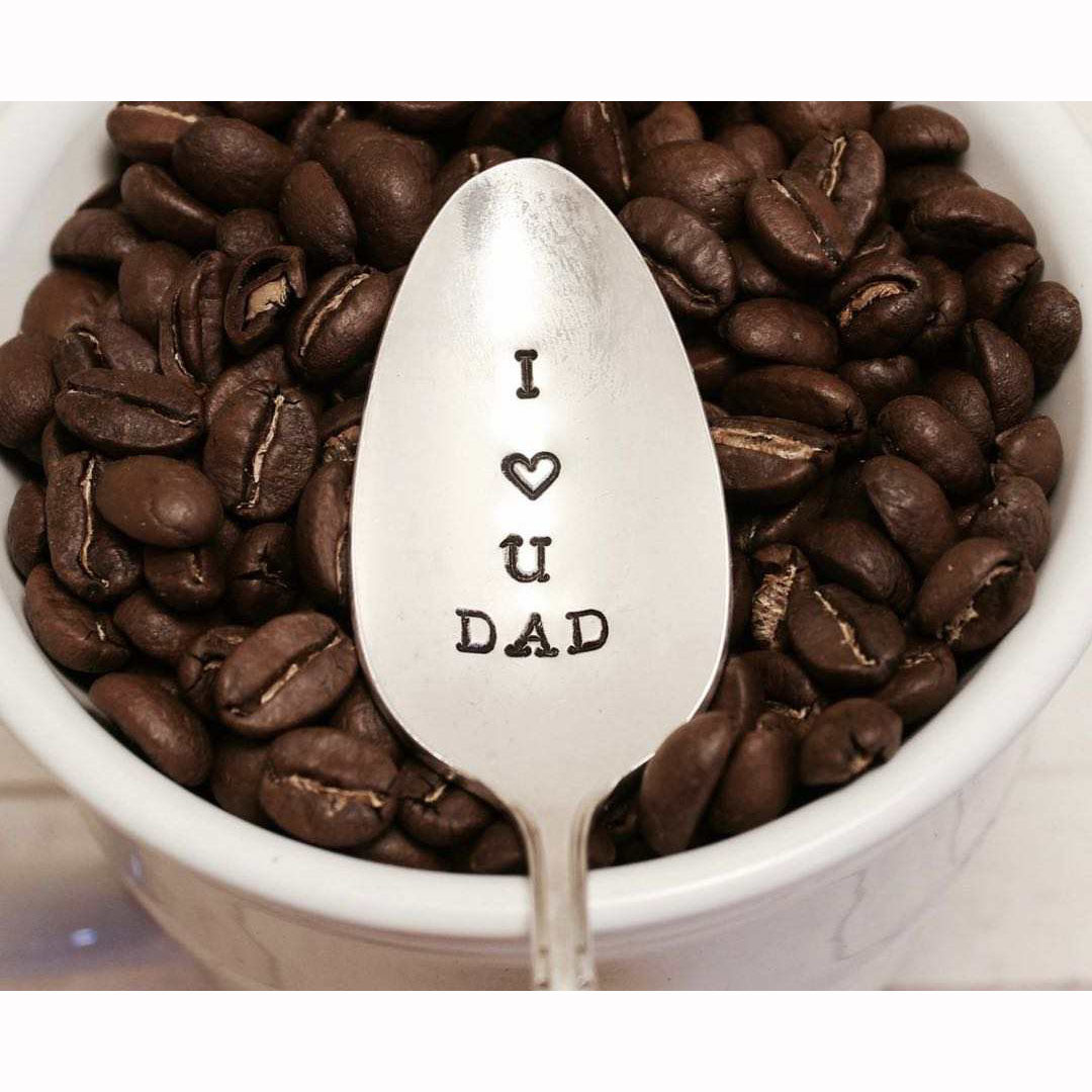 Wholesale Stainless Steel Long Handle Spoon Custom Engraved Text Name Father's Day Gift Coffee Ice Cream Spoon