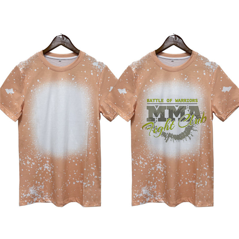 New Arrival  Heat Transfer Sublimation Bleached Shirts Blank Polyester Cotton Feel T Shirts