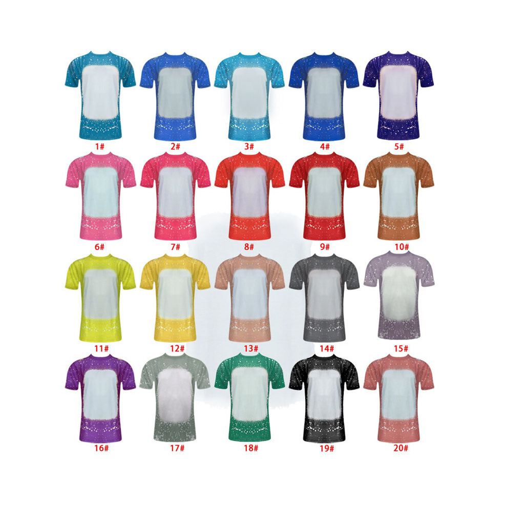 New Arrival  Heat Transfer Sublimation Bleached Shirts Blank Polyester Cotton Feel T Shirts