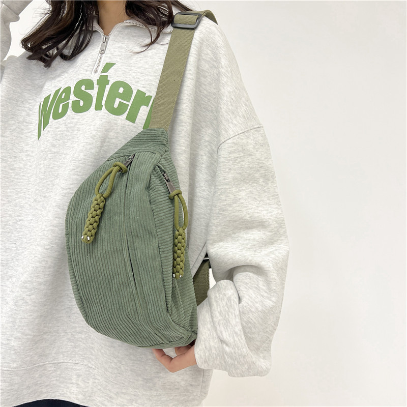 New Arrival Women Large Custom Logo Crossbody Belt Bum Hip Belly Bag Fanny Pack Corduroy Waist Bag